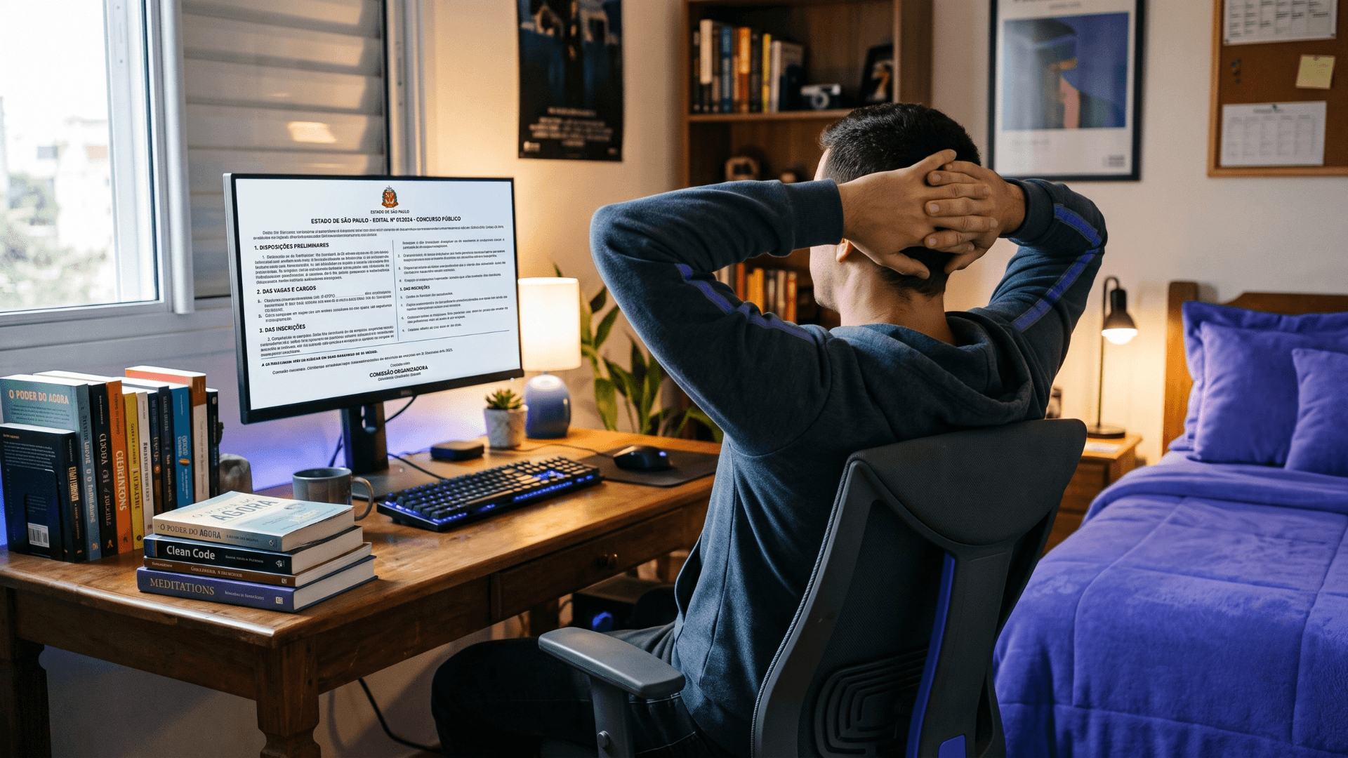 Estudante acompanhando plano